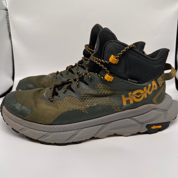 Hoka Trail Code Mid GTX Mens 12 Olive Green GORE-TEX Hiking Boots shoes Walking main image 10